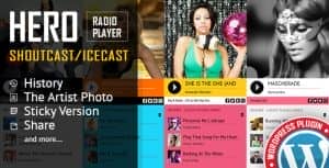 Hero – Shoutcast and Icecast Radio Player With History – WordPress Plugin