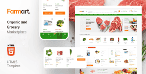 Farmart – Organic Marketplace eCommerce HTML Template + Admin Template