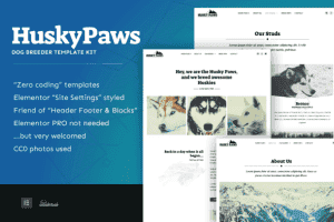 HuskyPaws – Dog Breeder Elementor Template Kit