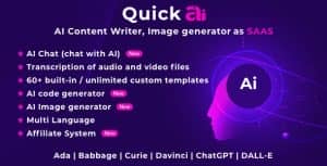 QuickAI OpenAI – ChatGPT – AI Writing Assistant and Content Creator as SaaS