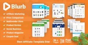 Blurb – Price Comparison with Review base Multivendor Coupon Store Affiliate Marketing HTML Template