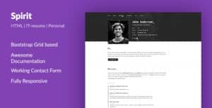 SpirIT — Portfolio & Resume HTML Template for Developers, Programmers and Freelancers.