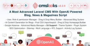 CMSLooks | Laravel CMS With OpenAI Powered Blog, News & Magazines Script