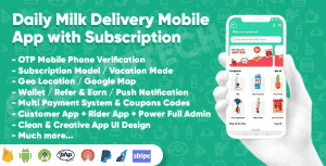 Dairy Products, Grocery, Daily Milk Delivery Mobile App with Subscription | Customer & Delivery App