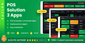 5 Apps Template| Restaurant POS System| Restaurant Kitchen| Menu & Food Order Management| Suzlon