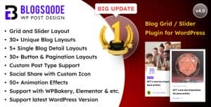 Blog Layout Plugin and News Post Design for WordPress – Blogsqode