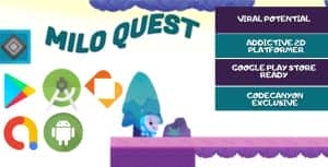 Milo Quest – Android Studio – BuildBox – Full Game Template