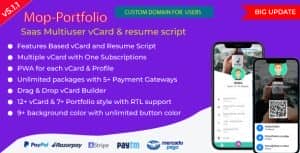 Mop – SaaS vCard / Portfolio / Resume / Digital Business card