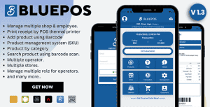 BLUEPOS – Offline Android Mobile Point of sale (POS) With Online Admin Backend API Syncronize