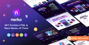 Nerko – NFT Portfolio HTML and React Gatsby Template