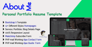 AboutMe – Personal Portfolio Resume Template