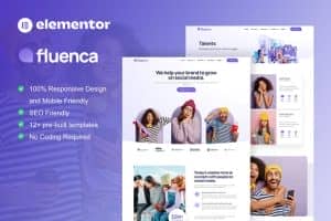 Fluenca – Social Media Agency Elementor Pro Full Site Template Kit