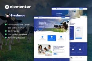 FreshMoo – Dairy Farm Elementor Pro Template Kit