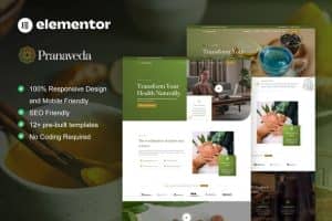 PranaVeda – Ayurveda Treatment & Spa Elementor Pro Template Kit