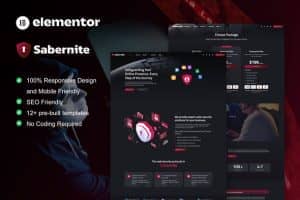 Sabernite – Cyber Security Services Elementor Pro Template Kit