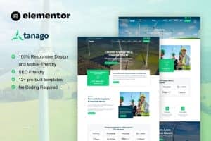 Tanago – Green Renewable Energy Elementor Pro Template Kit