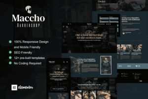 Maccho – Gentlemen Barbershop Elementor Template Kit