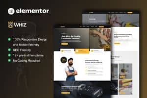 Whiz – Locksmith & Key Maker Services Elementor Pro Template Kit