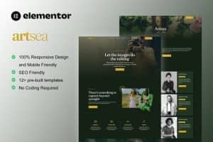 Artsea – Photography & Art Gallery Elementor Template Kit