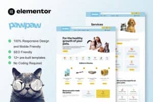 PawPaw – WooCommerce Pet Shop & Pet Care Elementor Template Kit