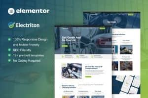 Electriton – Electric Vehicle & Charging Station Elementor Pro Template Kit