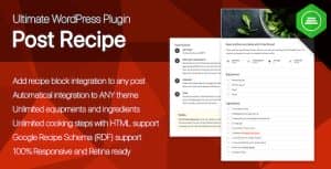 Ultimate Post Recipe – Responsive WordPress Posts Cooking Recipes plugin