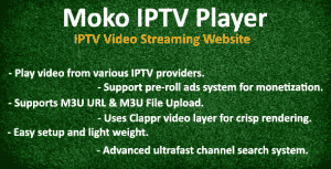 Moko IPTV Player – IPTV Video Streaming Website