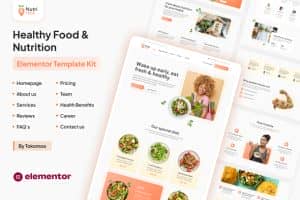 Nutri Food – Healthy Food & Nutrition Elementor Pro Template Kit