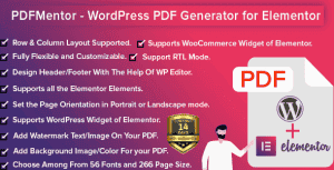 PDFMentor Pro – WordPress PDF Generator for Elementor