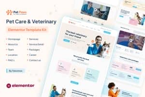 Pet Paws – Pet Care & Veterinary Elementor Template Kit