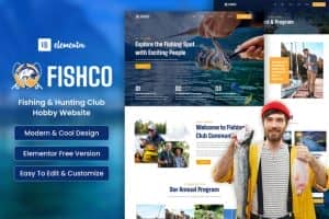 Fishco – Fishing & Hunting Club Elementor Template Kit