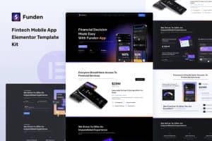 Funden – Fintech Startup Mobile App Elementor Template Kit