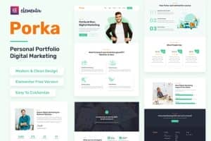 Porka – Digital Marketing Personal Portfolio Elementor Template Kit