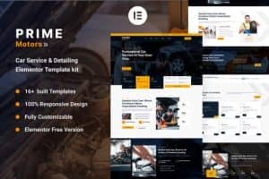 PrimeMotors – Car Detailing Services & Car Repair Elementor Template Kit