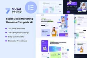 SocialSeven – Social Media Marketing Agency Elementor Template Kit