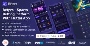 Betpro – Sports Betting Platform PHP Laravel Admin Panel With Flutter App ios and android
