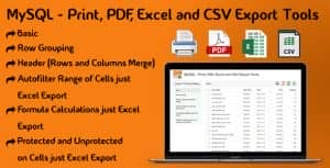 MySQL – Print, PDF, Excel and CSV Export Tools