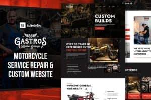 Gastros Garage – Motorcycle Service Repair Elementor Template Kit