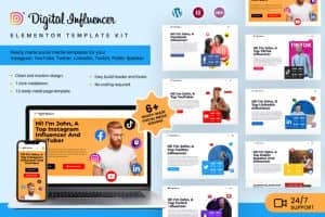 Digital Influencer – Portfolio Elementor Pro Template Kit