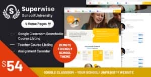 Superwise – Modern Education and Google Classroom WordPress Theme