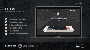 Flare – Unbounce Startup Landing Page
