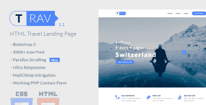 Trav | Travel HTML Landing Page