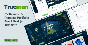 Trueman – CV Resume React NextJS Template