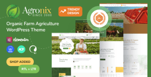 Agronix – Organic Farm Agriculture WordPress Theme + RTL