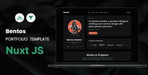 Bentos – Personal Portfolio Nuxt js Template