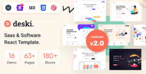 Deski – Software, SaaS & Startup ReactJs Template