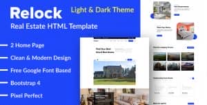 Relock – Creative Real Estate One Page HTML Template