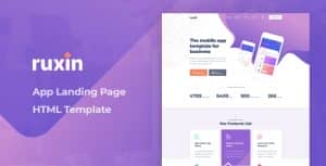 Ruxin – App Landing Page HTML Template