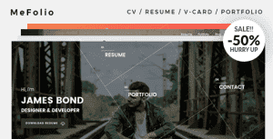 Mefolio Ajax Resume WordPress Theme
