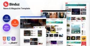 Binduz – Newspaper Blog HTML Template
